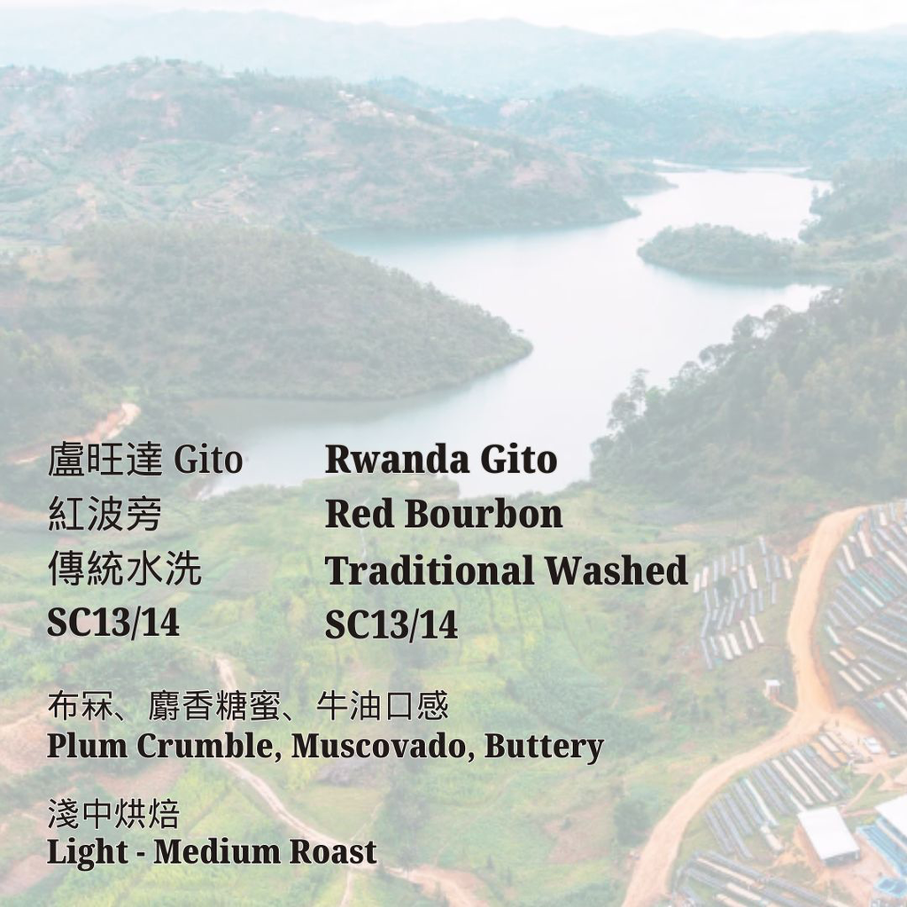 Rwanda Gito Red Bourbon Traditional Washed (SC 13/14)