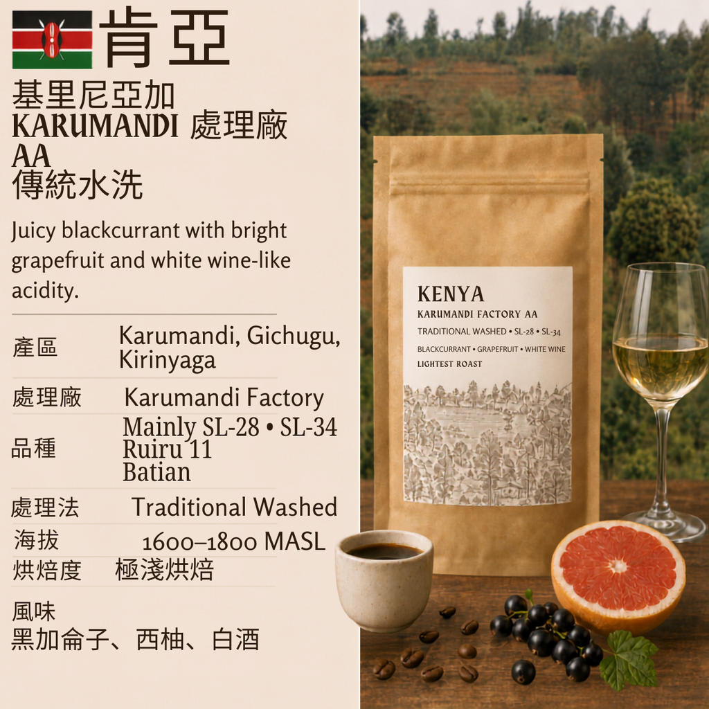 Kenya Kirinyaga Karumandi Factory AA Traditional Washed [25/26]