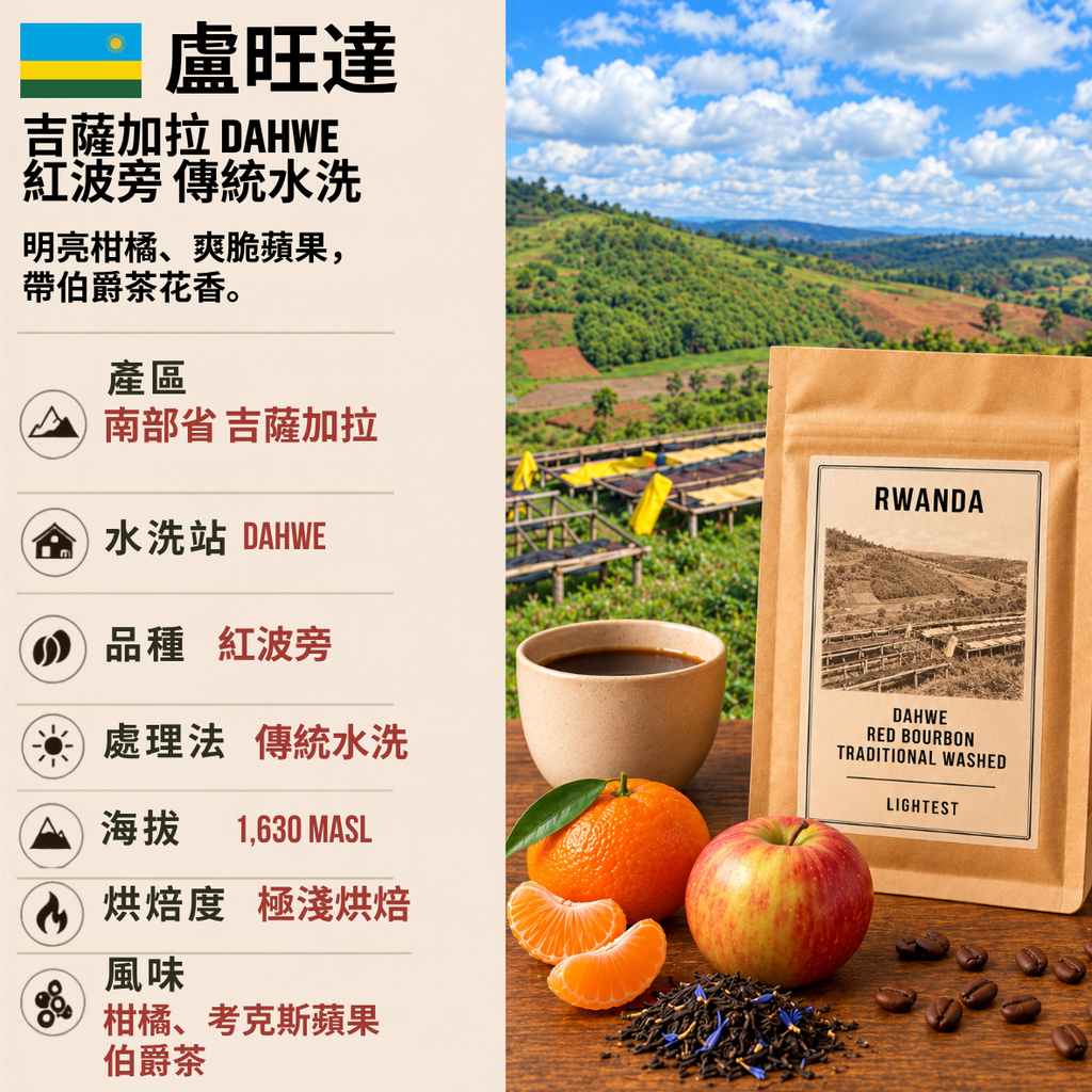 盧旺達 吉薩加拉 Dahwe 水洗站 紅波旁 傳統水洗